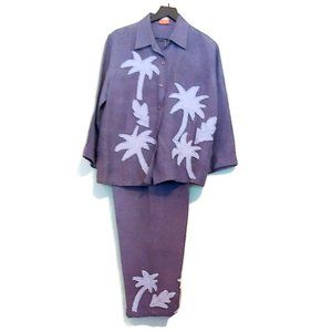 Hearts of Palm 2 Piece Casual Capri Pant Suit